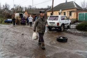 Delivery of food packages to residents of a front-line village in the Kharkiv region