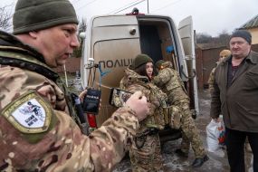Delivery of food packages to residents of a front-line village in the Kharkiv region