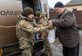 Delivery of food packages to residents of a front-line village in the Kharkiv region
