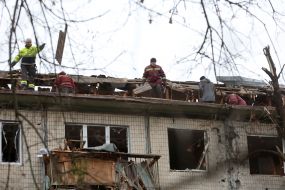 Последствия российского обстрела в Киеве