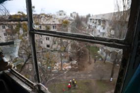 Последствия российского обстрела в Киеве