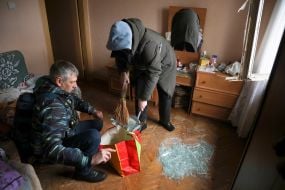 Последствия российского обстрела в Киеве