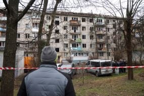 Последствия российского обстрела в Киеве