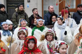 Participants in the festive procession
