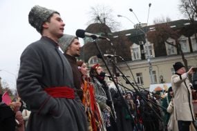 Christmas procession with stars in Kyiv