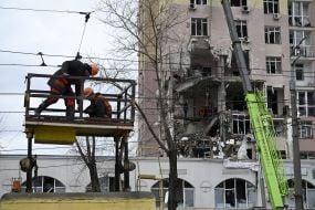 Последствия российского обстрела Киева