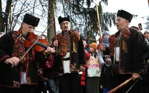 Колядники из Криворовни в Доме Франко