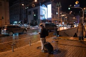 A young man near one of the metro stations