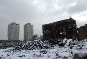 Демонтаж цеха № 5 Первого киевского машиностроительного завода (бывший «Большевик») в Киеве