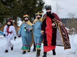 Participants of The Vertepiya nativity scene carnival in the Lviv region