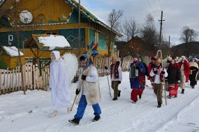 Participants of The Vertepiya nativity scene carnival in the Lviv region
