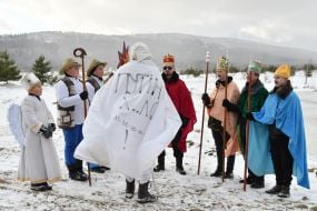 Participants of The Vertepiya nativity scene carnival in the Lviv region