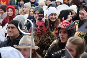 Participants of The Vertepiya nativity scene carnival in the Lviv region