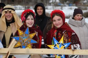 Participants of The Vertepiya nativity scene carnival in the Lviv region