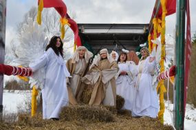Participants of The Vertepiya nativity scene carnival in the Lviv region