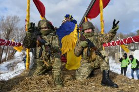 Participants of The Vertepiya nativity scene carnival in the Lviv region