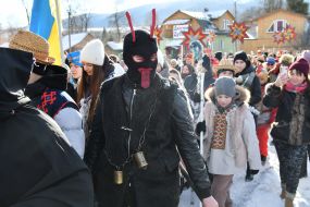 Participants of The Vertepiya nativity scene carnival in the Lviv region