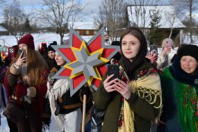 Participants of The Vertepiya nativity scene carnival in the Lviv region