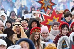 Participants of The Vertepiya nativity scene carnival in the Lviv region