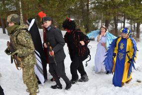 Participants of The Vertepiya nativity scene carnival in the Lviv region