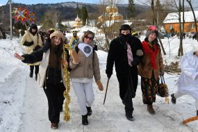 Participants of The Vertepiya nativity scene carnival in the Lviv region