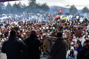 Participants of The Vertepiya nativity scene carnival in the Lviv region