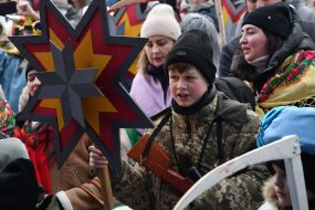 Participants of The Vertepiya nativity scene carnival in the Lviv region