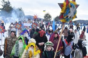 Participants of The Vertepiya nativity scene carnival in the Lviv region
