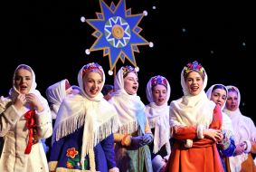 Performance by the Coryphey Theater "The Night Before Christmas" in Lviv