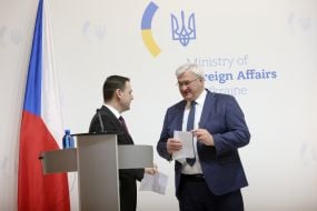 Press conference of Andriy Sybiga and Petr Macinka