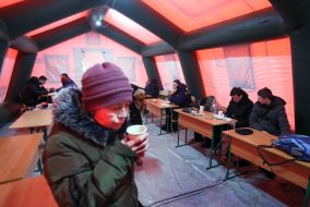 Mobile point of Indestructibility on Kharkiv highway in Kyiv