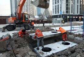 Repair work on the water supply route in the Darnytskyi district of Kyiv