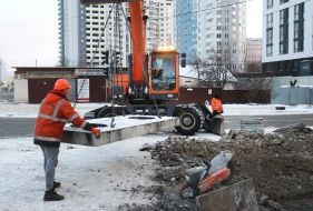 Repair work on the water supply route in the Darnytskyi district of Kyiv