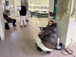 People charge their phones