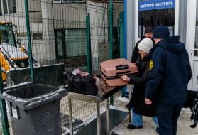 Customs officers inspect items