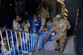 Participants in the airsoft competition