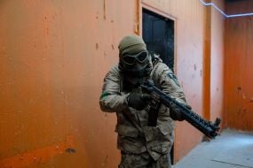 Participants in the airsoft competition