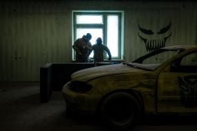 Participants in the airsoft competition