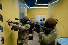 Participants in the airsoft competition