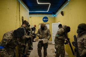 Participants in the airsoft competition