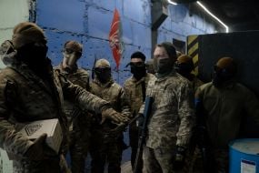 Participants in the airsoft competition