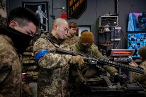 Participants in the airsoft competition