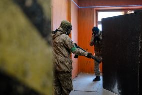 Participants in the airsoft competition