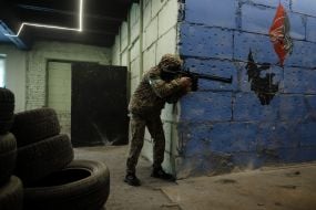 Participants in the airsoft competition