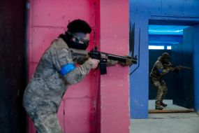 Participants in the airsoft competition