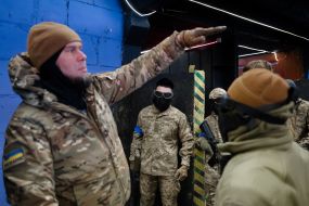 Participants in the airsoft competition