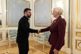 Володимир Зеленський та Дайга Мієріня