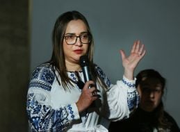 Presentation of the knitted fabric "Stitched Ukraine"