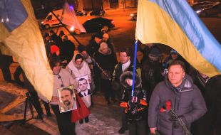 Memorial procession in honor of the first fallen Heroes of the Heavenly Hundred