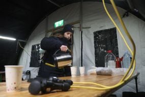 Tent camp in the Troyeschyna region